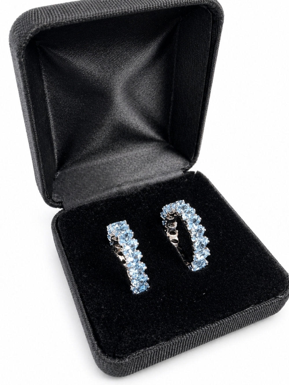 Vintage 925 Stamped 2pc Eternity Rings Topaz Colored